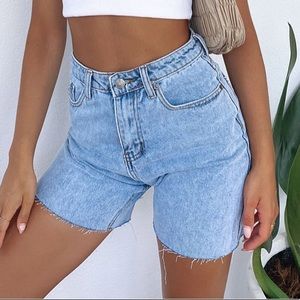 Young And Free Denim Shorts Blue Denim
